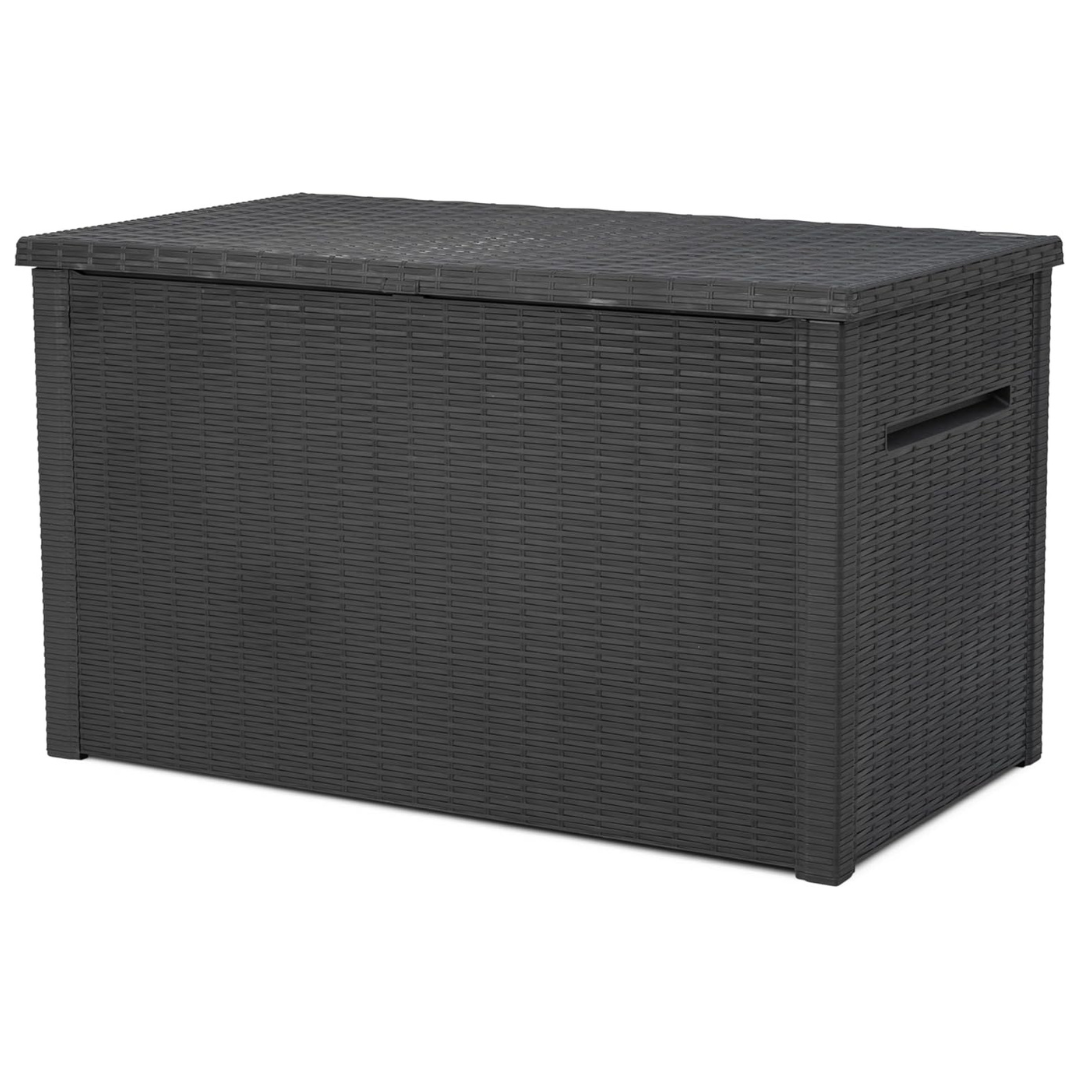 Java XXL 230 Gal Resin Rattan Look Large Outdoor Storage Deck Box