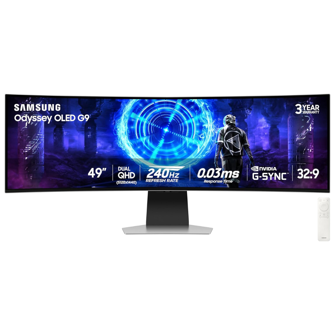 49" Samsung Odyssey G9 Curved Dual QHD 1440p 240Hz 0.03ms HDR OLED Freesync and G-SYNC Compatible Gaming Monitor