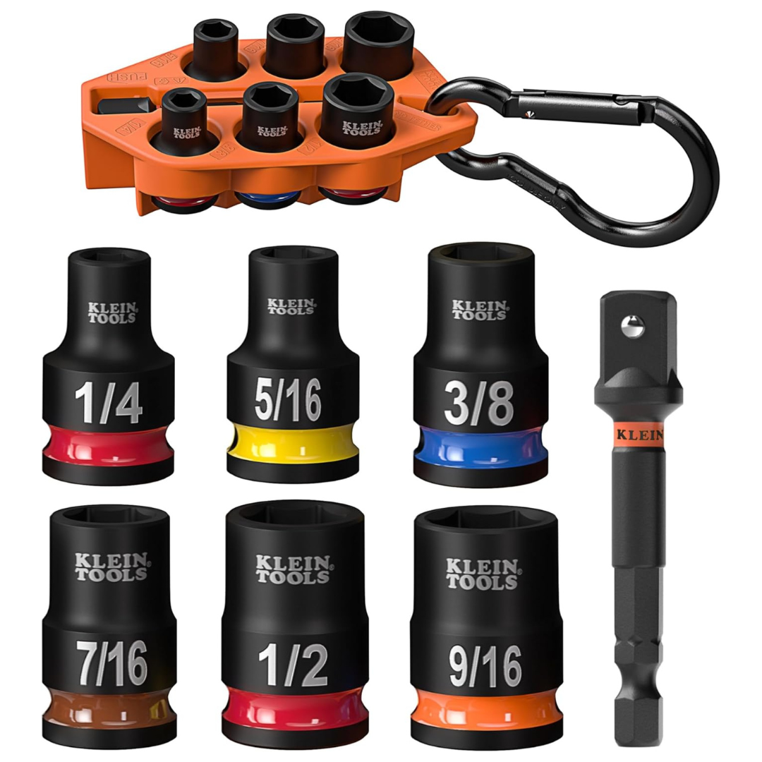 7-Piece Klein Tools 33808 Grab-And-Go Impact Socket Set (SAE)