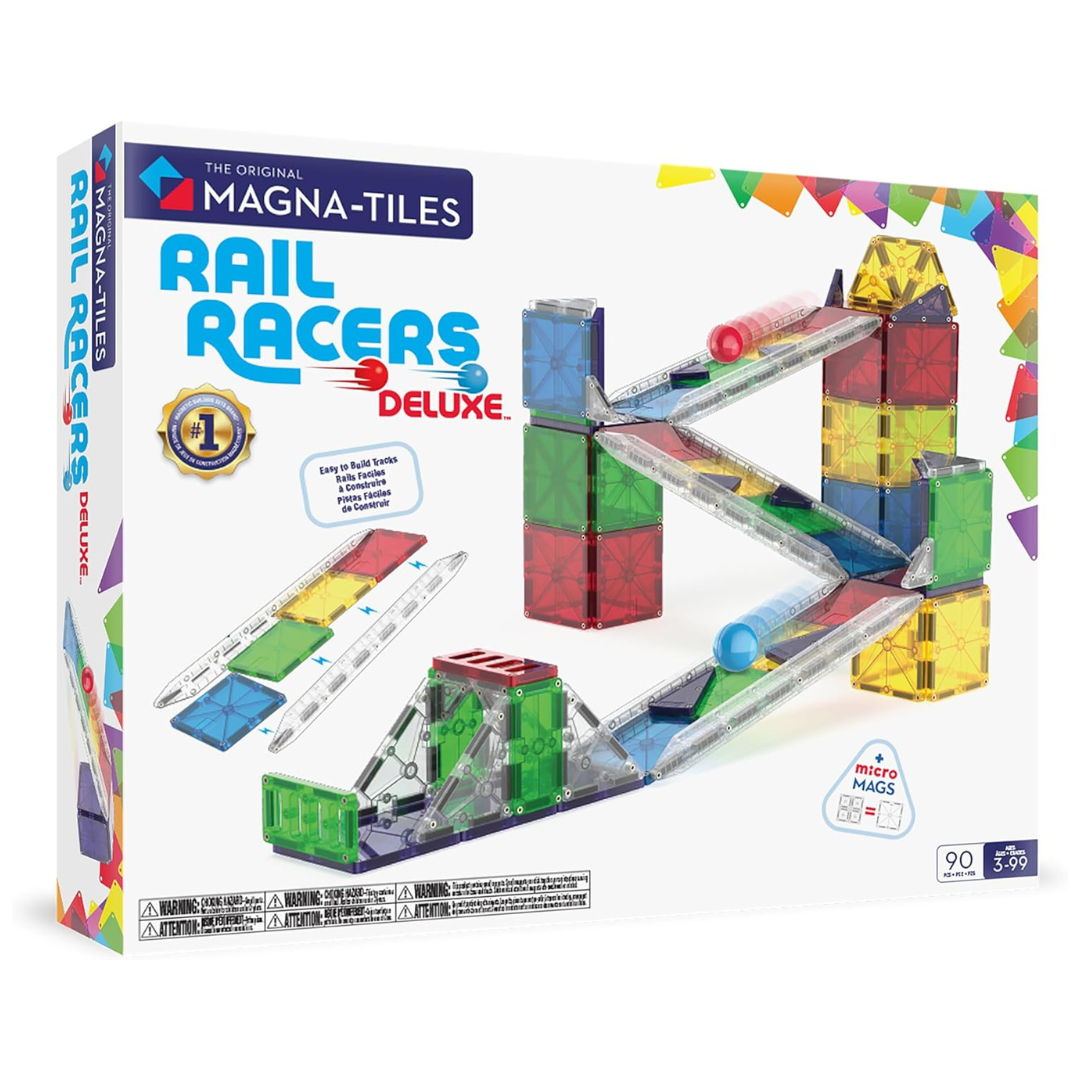 90-Piece Magna-Tiles Rail Racers Set