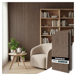 2 Pack Junwisun Walnut Acoustic Wood Wall Panels (47.2" x 23.6")