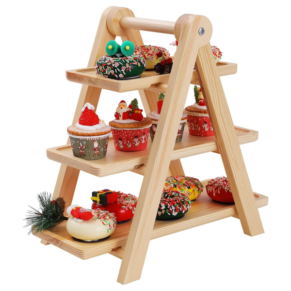 3-Tier 5.9" Dessert Stand With Extra-Wide Shelves