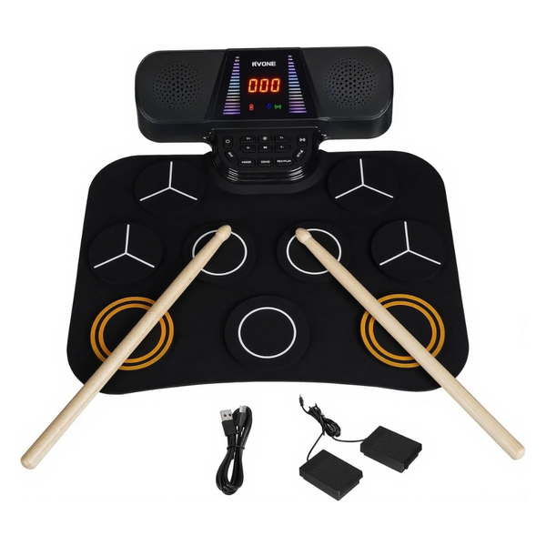 Electronic Drum Pad For Kids & Beginners With Screen & Dual Speakers