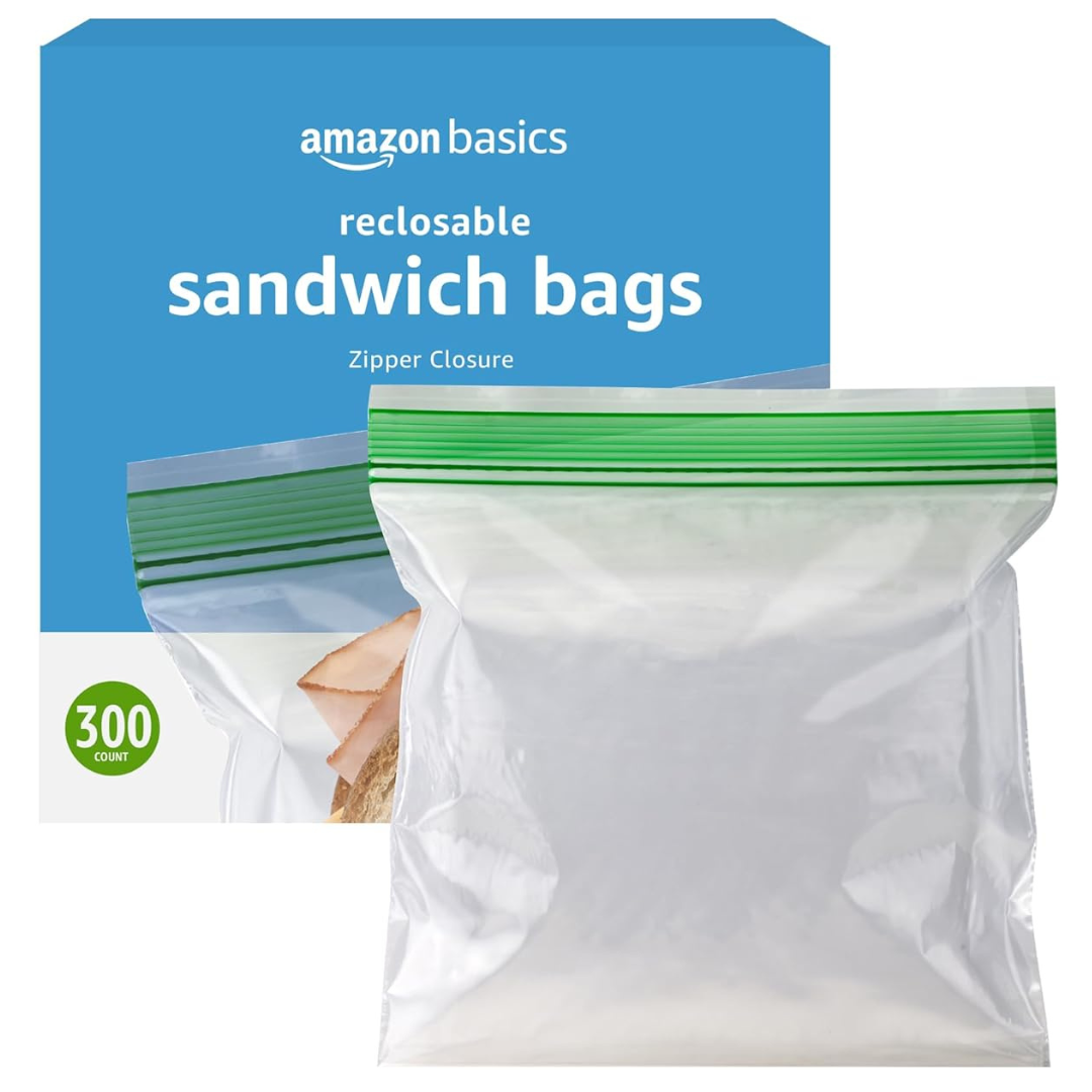 300-Count Amazon Basics Reclosable Sandwich Storage Bags