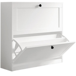 Ebern Designs Shoe Storage Cabinet With 2 Flip Drawers