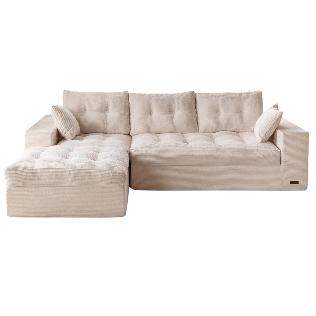 104" L Shaped Modular Sectional Sofa With Ottoman