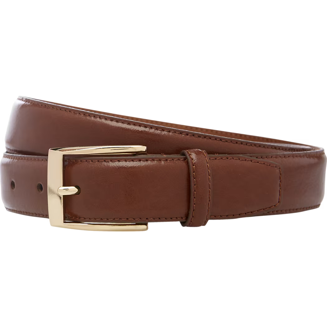 Jos.A.Bank Leather Belt With Gold Tone Buckle