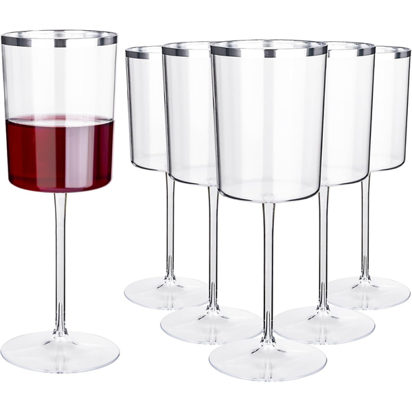 12-Pack 10 Oz Ciaell Plastic Wine Glasses With Stem
