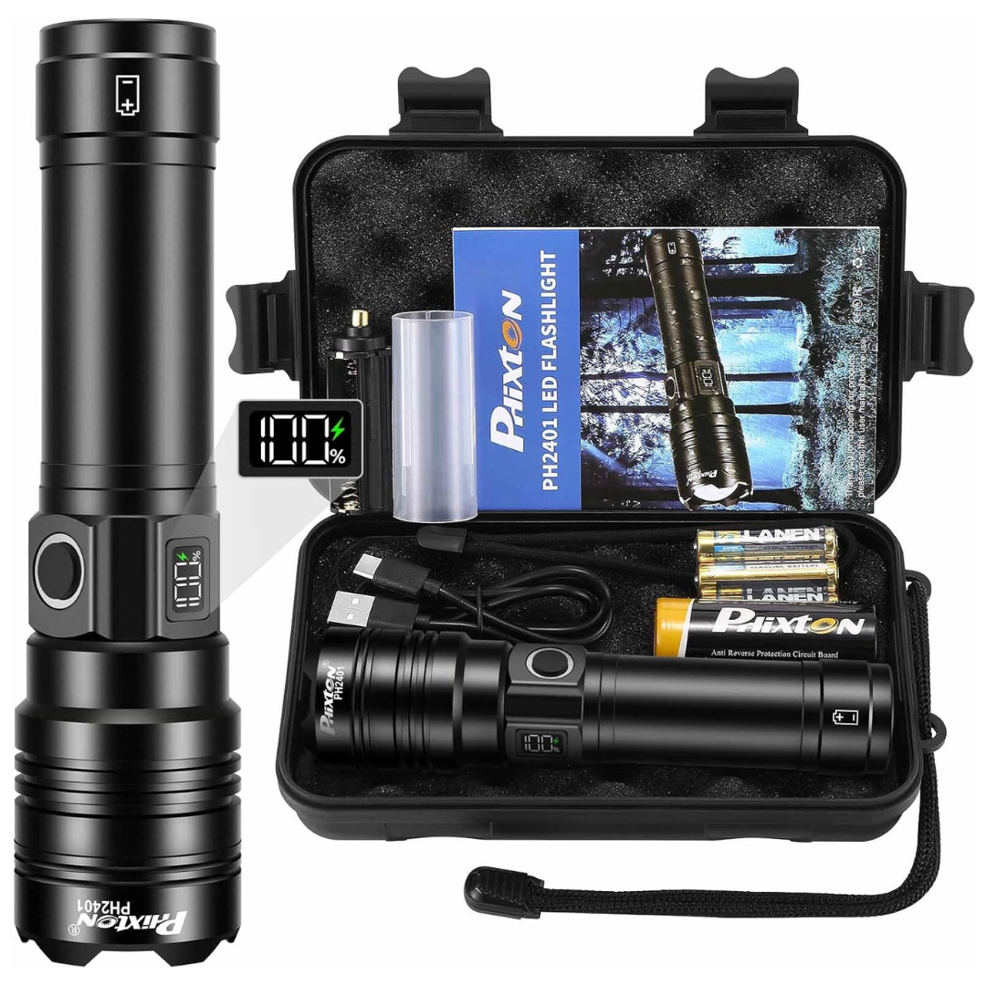 10000 High Lumens Rechargeable LED Flashlight