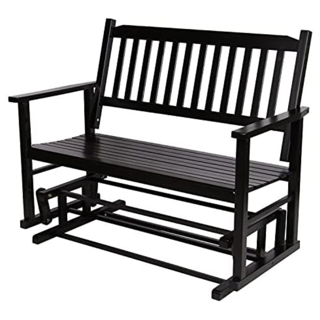 Shine Company Torrey Outdoor Wood Patio Glider Bench