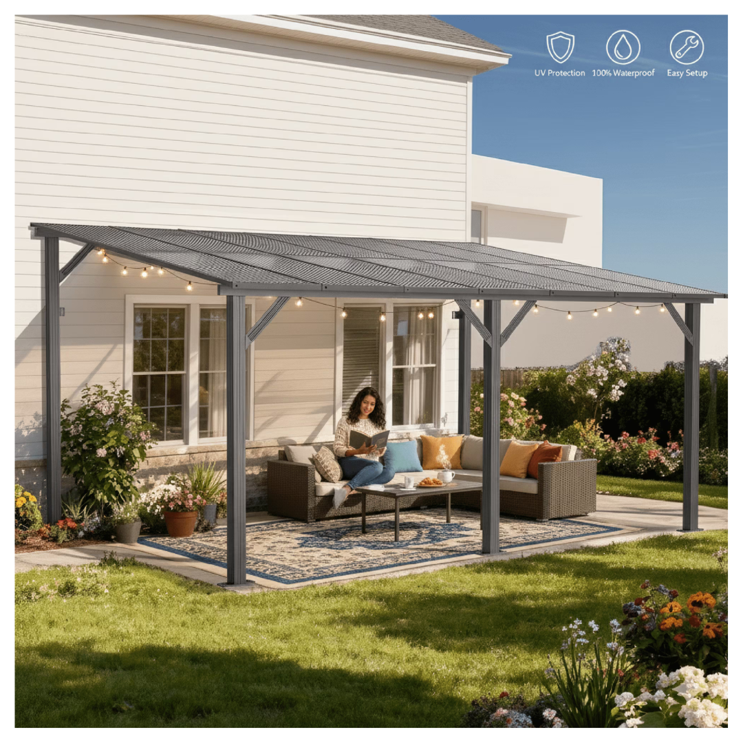 14' x 10' Aluminum Hardtop Patio Pergola