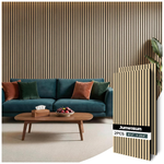 2-Pack Acoustic Wood Slat 3D Textured Wall Panels