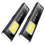 2-Pack Rechoo 3-In-1 Magnetic Rechargeable EDC Flashlight With Clip