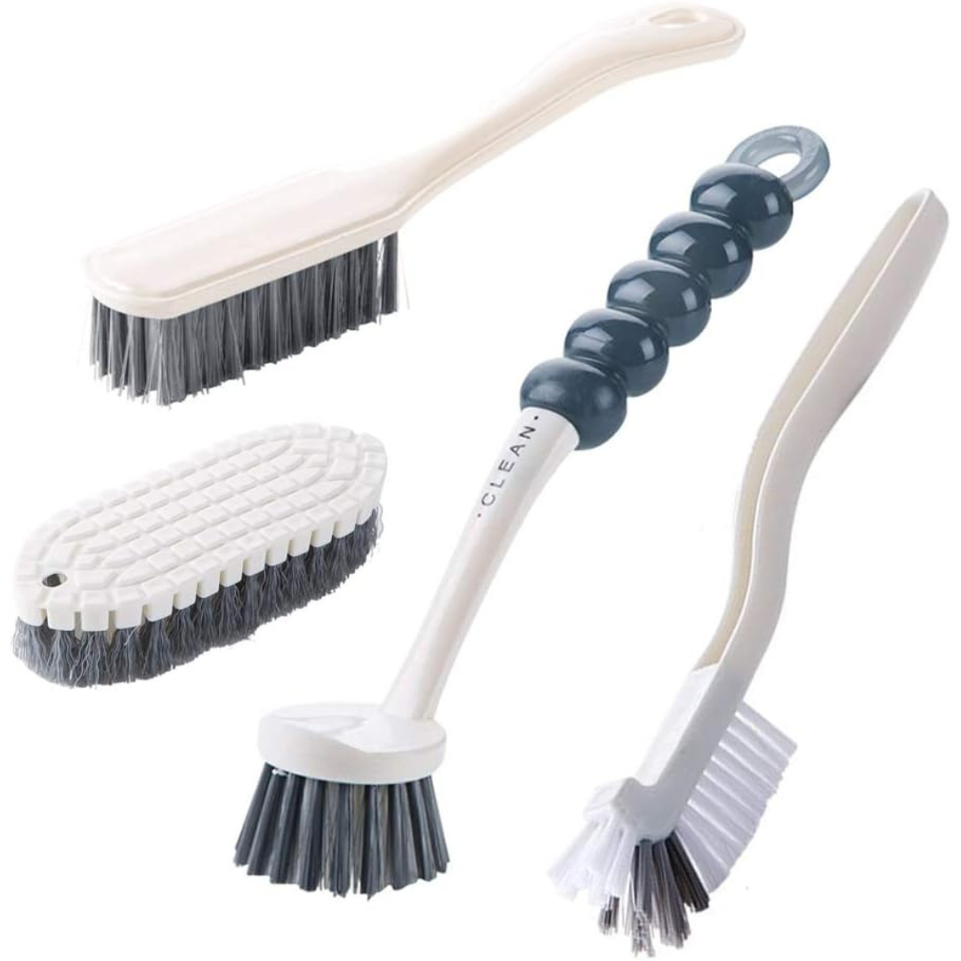 4-Pack Kitchen Cleaning Brushes With Stiff Bristles