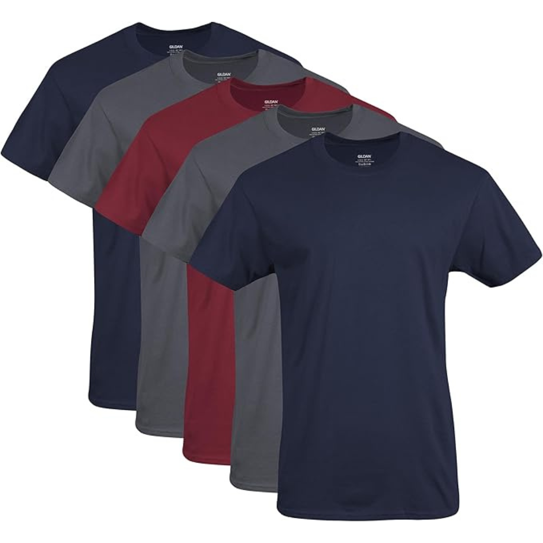 5 Pack Gildan Men's Crew T-Shirts