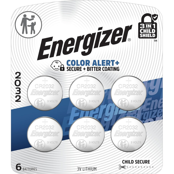 6-Pack Energizer 2032 3V Lithium Coin Batteries