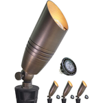 4-Pack MALORY Brass Landscape Spotlights with Bulb Kit (S02)
