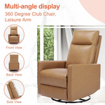 Sweetcrispy High Back 360 Swivel Recliner Chair