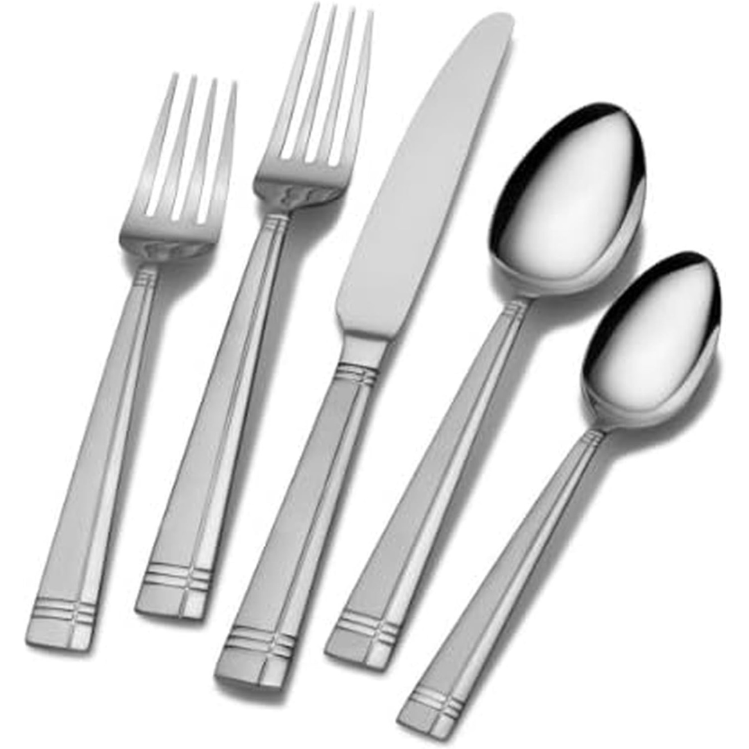 20-Piece Pfaltzgraff Dawson Frost Stainless Steel Flatware Set
