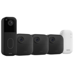 Blink Video Doorbell W/ Sync Module + 3 x Outdoor 4 Wireless Smart Security Cameras