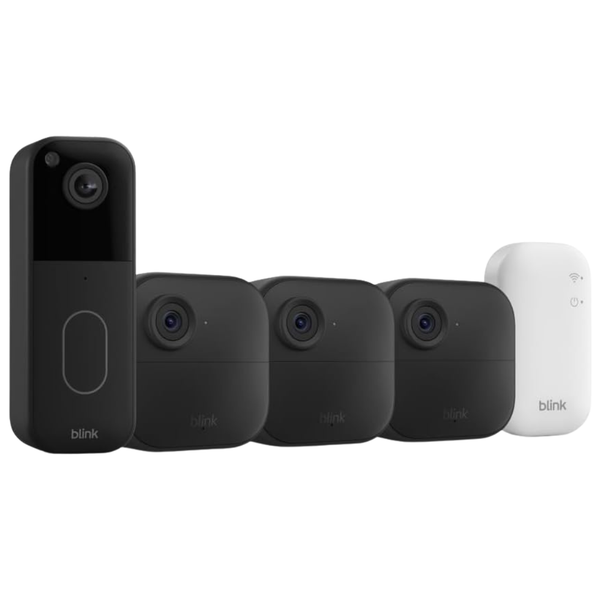 Blink Video Doorbell W/ Sync Module + 3 x Outdoor 4 Wireless Smart Security Cameras