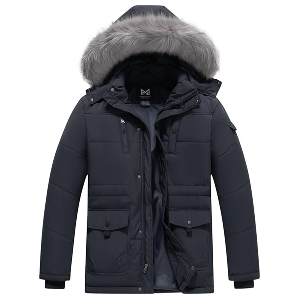 KVE Men's Thickened Padded Heavyweight Winter Parka Jacket