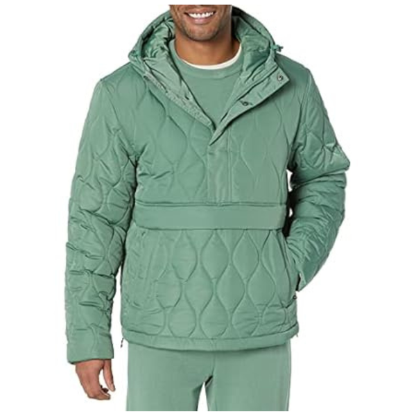 Amazon Essentials Men's Anorak Hooded Quarter-Zip Puffer Coat