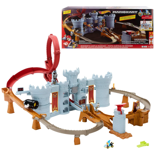 Hot Wheels Mario Kart Bowser's Castle Track Set & Vehicle