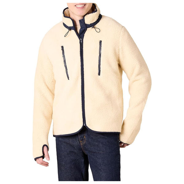 Amazon Essentials Men's Teddy Fleece Full-Zip Mock Neck Jacket