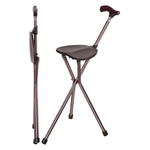 Switch Sticks Folding Walking 34" Tall Quad Cane With Seat