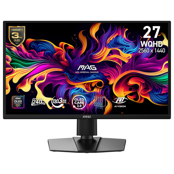 27" msi MAG 272QP WQHD 240Hz 0.03ms QD-OLED Freesync Gaming Monitor