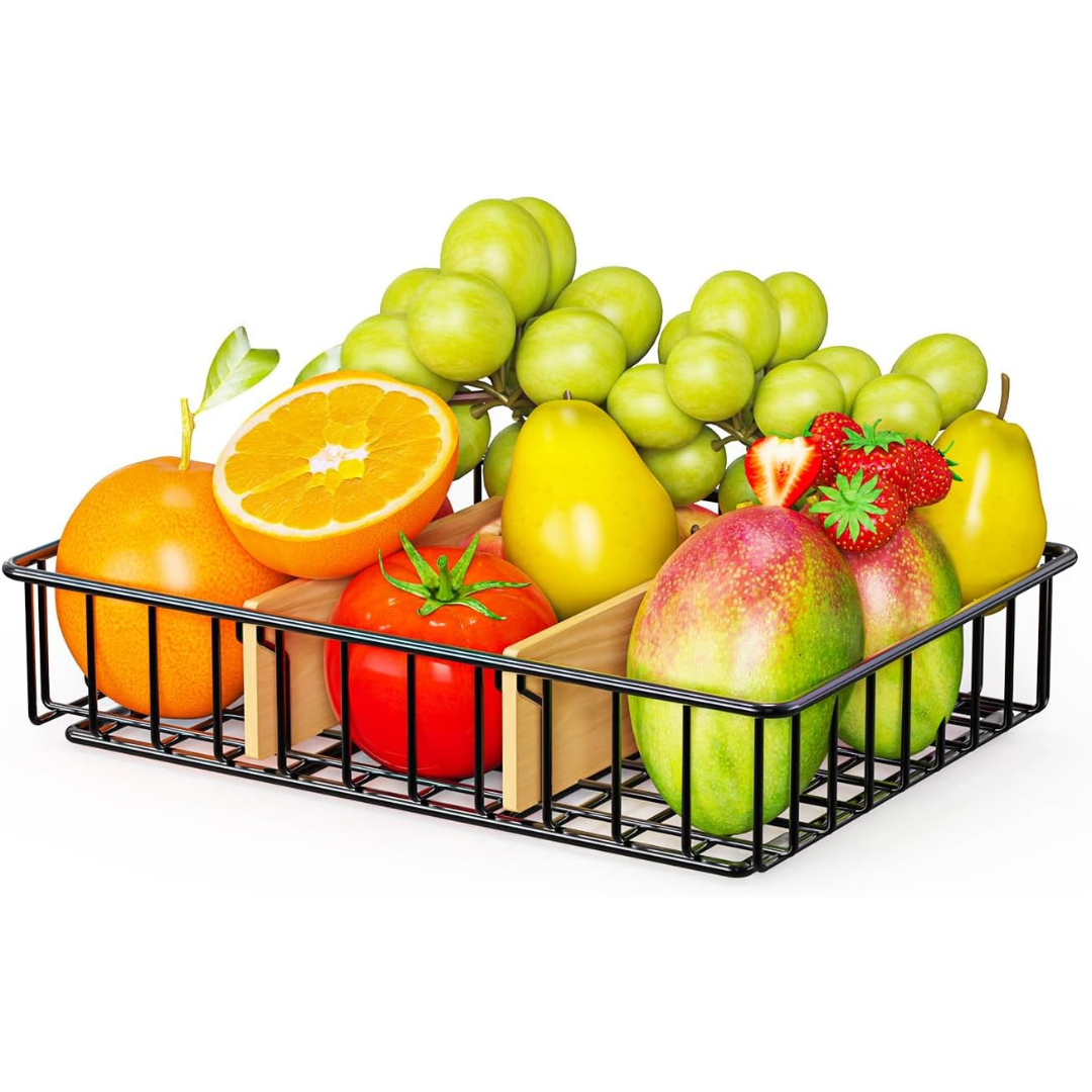 Heavy-Duty & Durable Fruit Bowl With 3 Removable Compartments