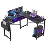 Sweetcrispy 50" L Shaped Computer Desk (Black)