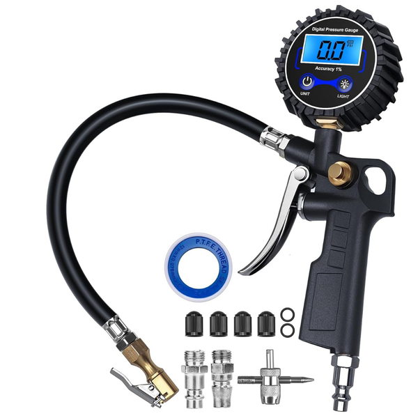 DigitPro 3-250 PSI Digital Tire Pressure Gauge With Inflator