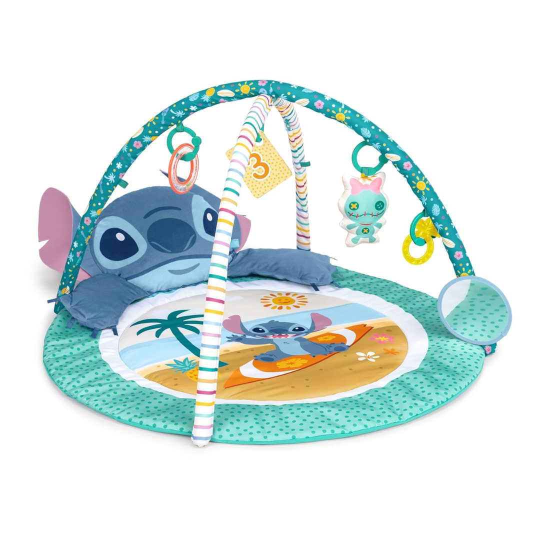 Bright Starts Disney Baby Stitch Play Gym & Mat With 5 Take Along Toys