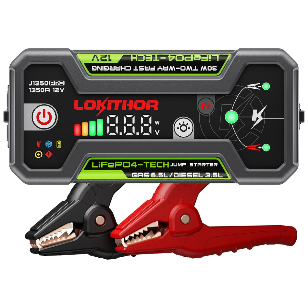 LOKITHOR J1350 PRO 1350A 12V LiFePO4 Jump Starter With ConnectMax