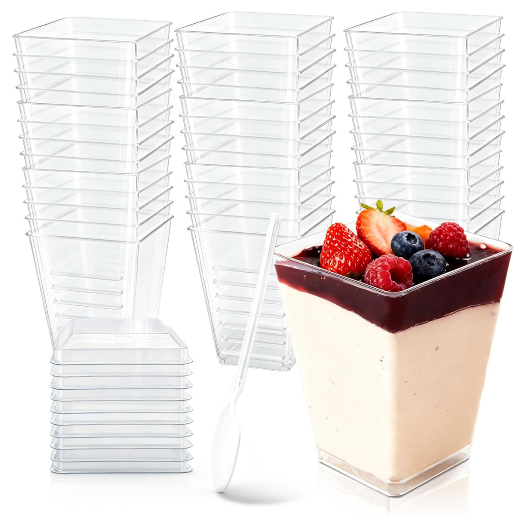 50-Pack GGYKJSK 5oz Dessert Cups With Lids