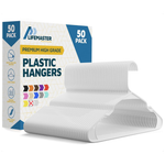50-Piece LifeMaster Lightweight White Plastic Clothes Hangers Set