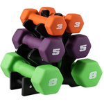 CAP 32 LB Set Of Neoprene Dumbbells With Rack