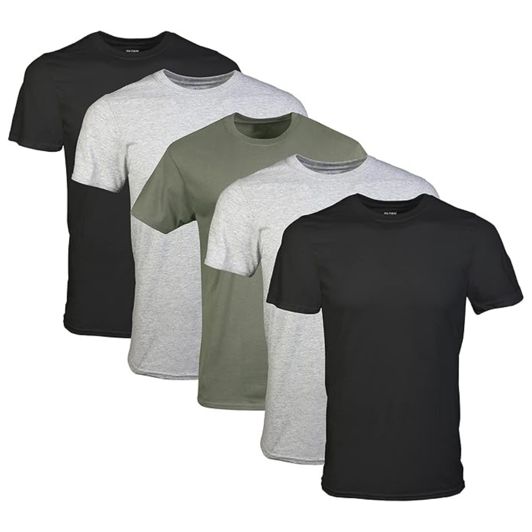 5-Pack Gildan Men's Soft Cotton Crew T-Shirt