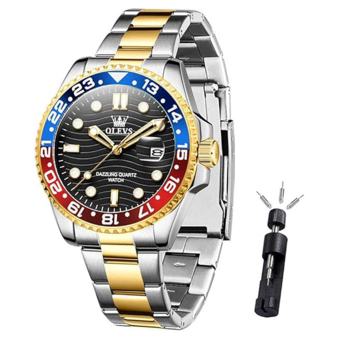 OLEVS Men's Casual Stainless Steel Analog Quartz Watch (Various)