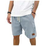 Hardaddy Men's Corduroy Shorts (Light Blue, Large)