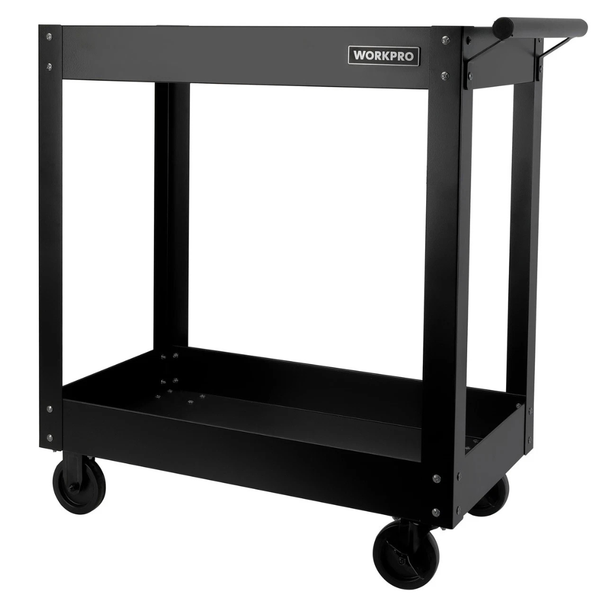 32" Workpro Steel Utility Cart W/ Rolling Casters & Storage Shelf