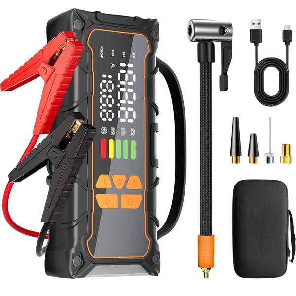 Okrinec 4000A / 10000mAh Battery Jump Starter W/ 160PSI Tire Inflator