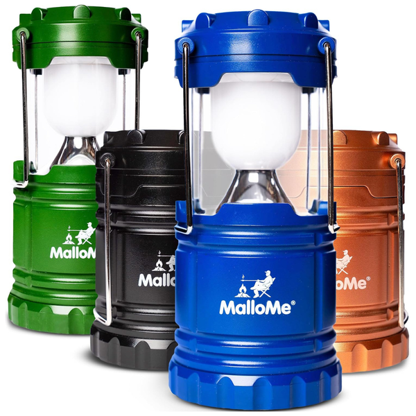 4-Pack MalloMe Battery-Powered LED Camping Lanterns