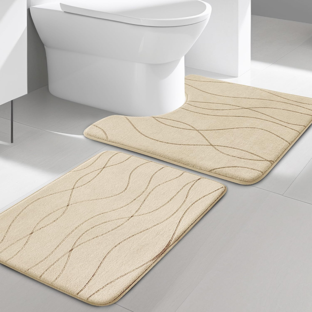 2-Piece 1'5" x 2' Memory Foam Bathroom Rug Sets