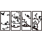 4 Pcs Metal Birds Wall Decor Art