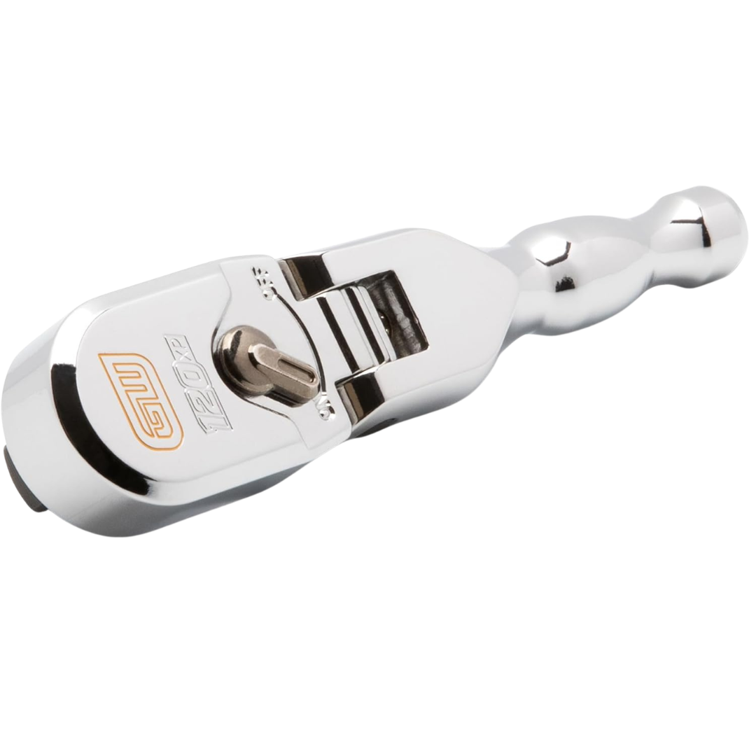 Gearwrench 3/8" 120XP Full Polish Stubby Flex Head Teardrop Socket Ratchet