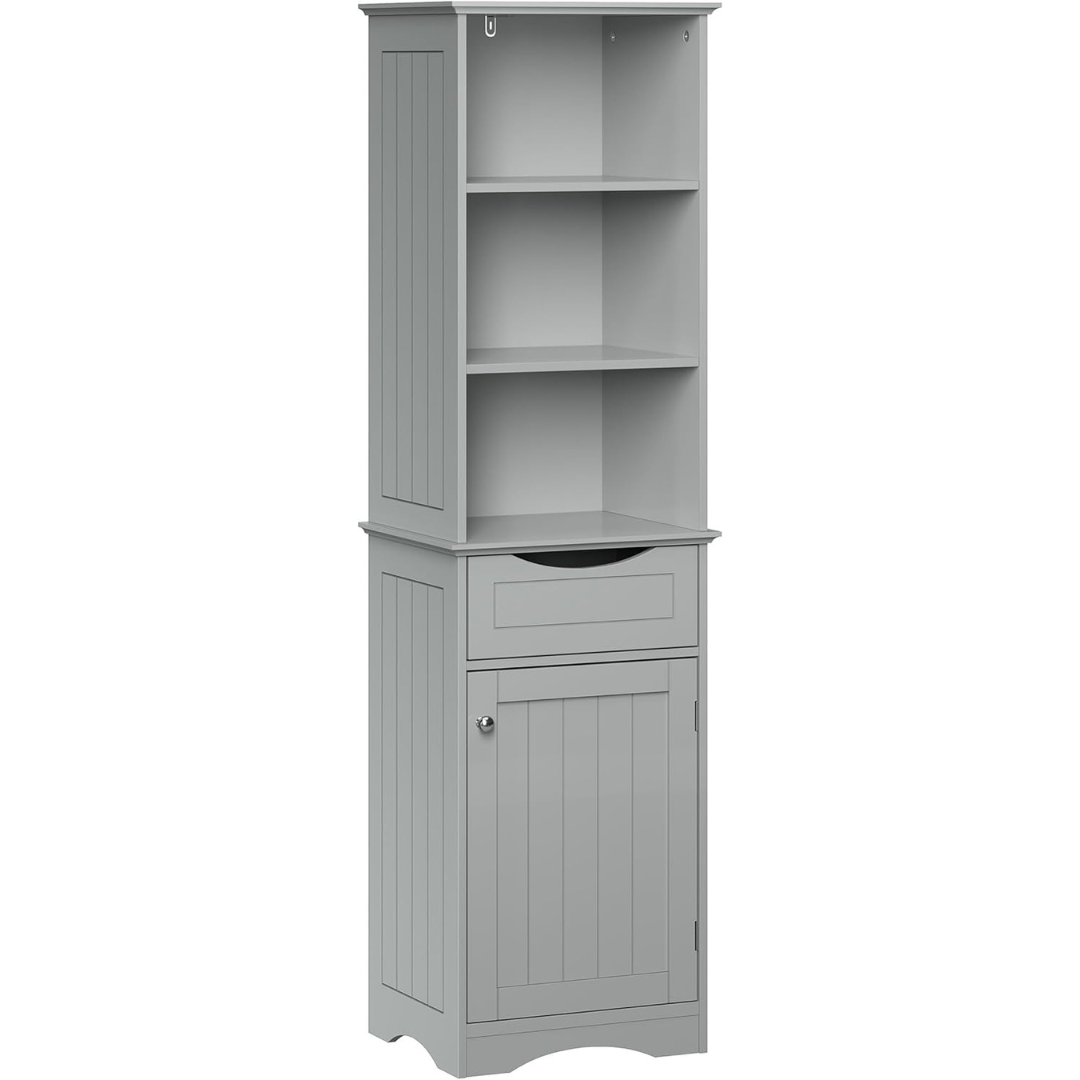 RiverRidge Ashland Narrow Bathroom Storage Cabinet W/ Drawer & 3 Shelves