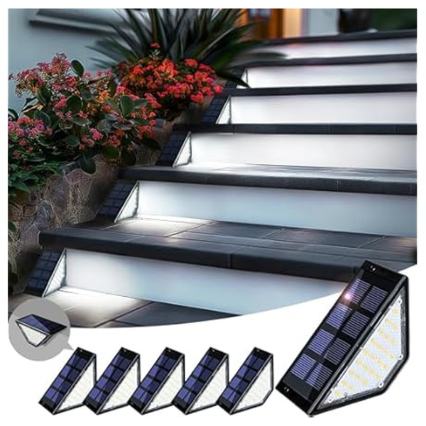 6-Pack Patiowin Waterproof IP65 24 LEDs Solar Step Lights